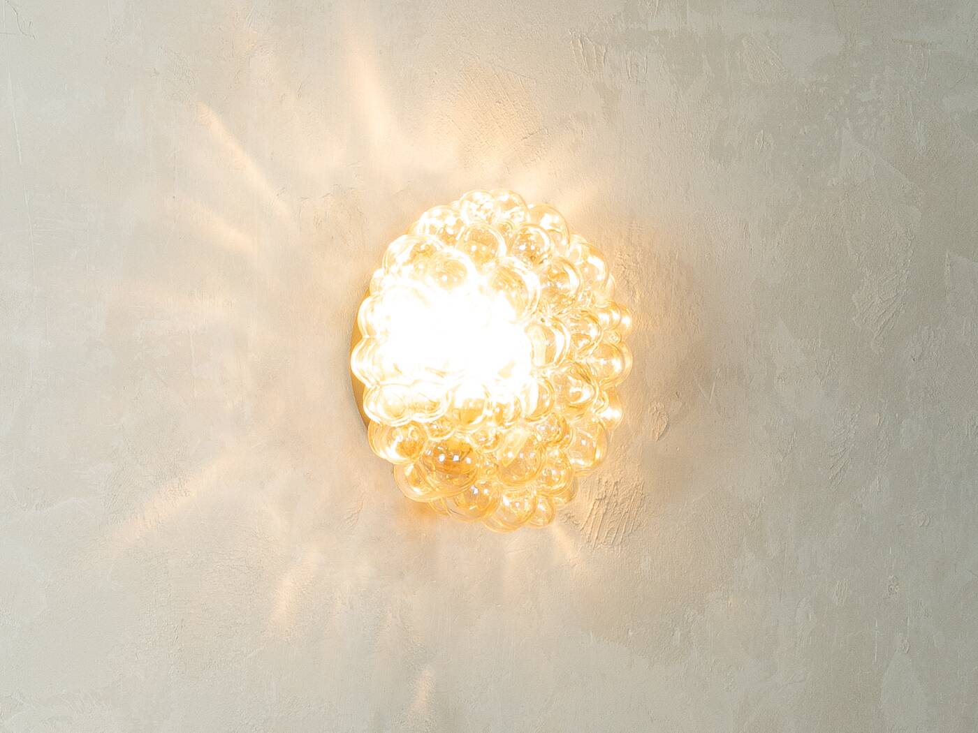 Doria Leuchten wall or ceiling lamp, Space Age design, bubble glass, 1970s