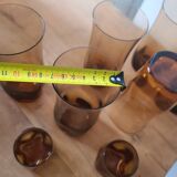 Amber orangeade set - 1 pitcher - 6 glasses - 2 small glasses