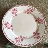 8 flat plates iron earth U&C Sarreguemines Digoin " Margot"