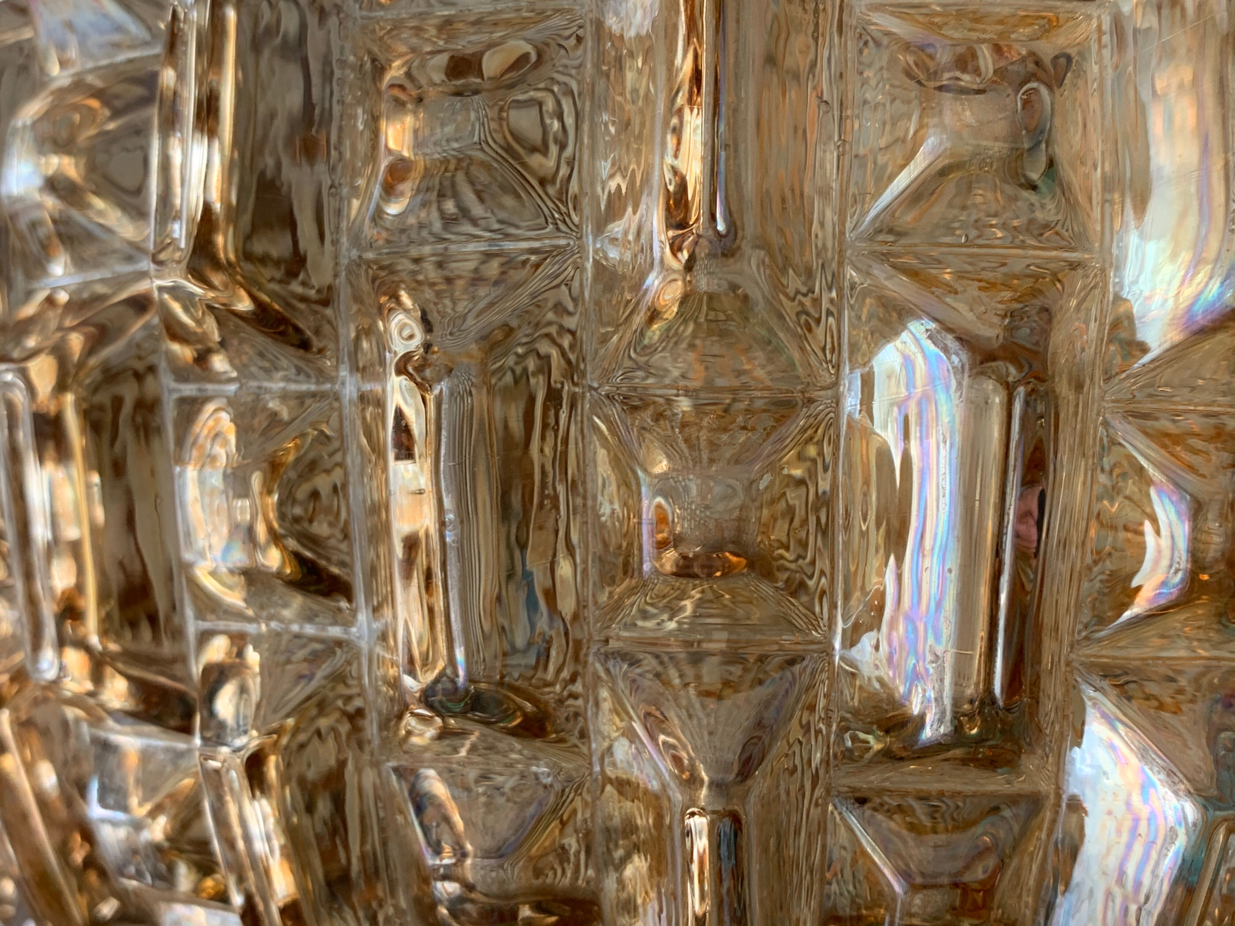 Lantern suspension in glass and brass