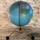 Old glass globe world map 1963