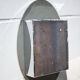 Vintage wall pharmacy, oval mirror cabinet, bathroom, 1 mirror door, shelves