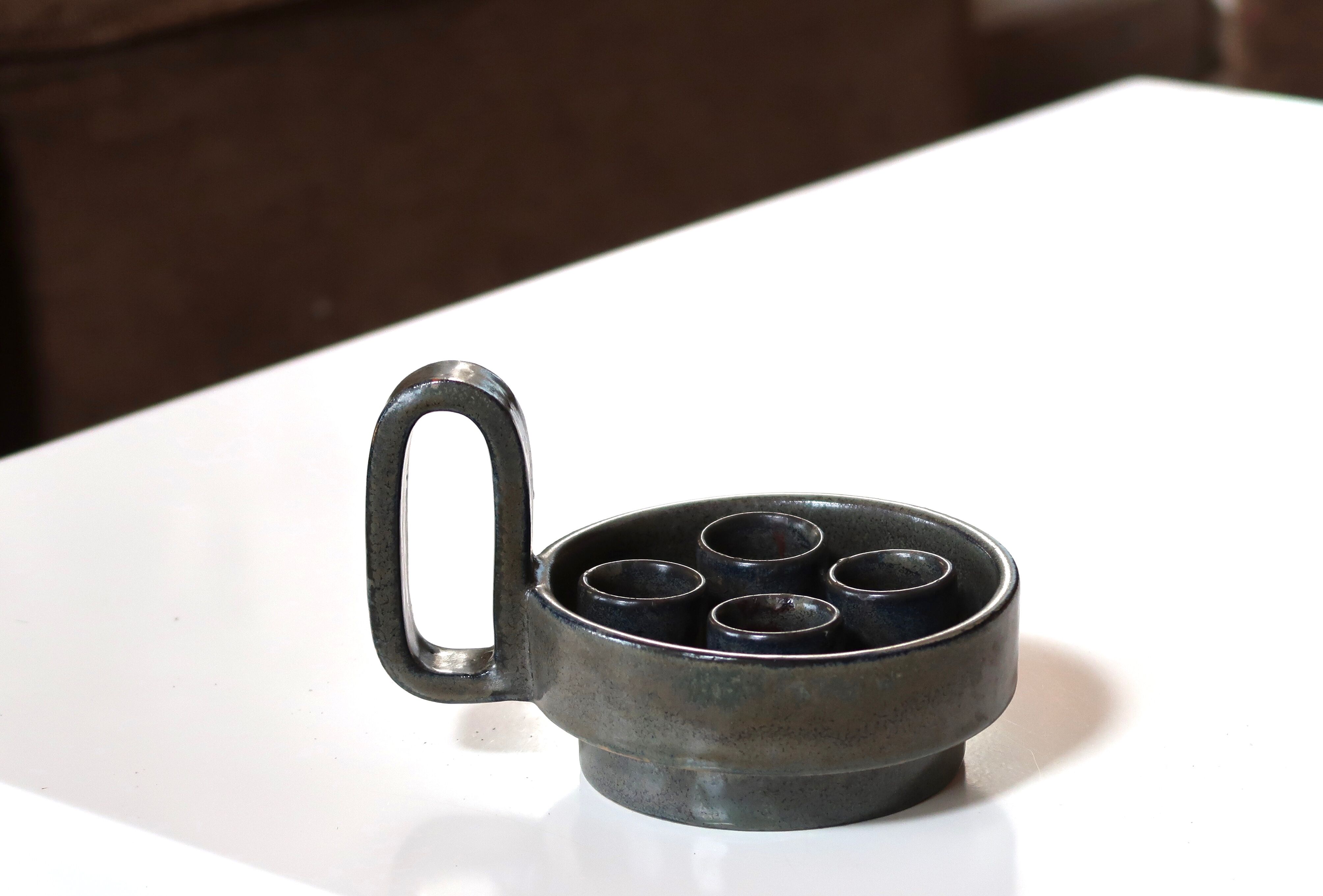 Ceramic candle holder, 60s