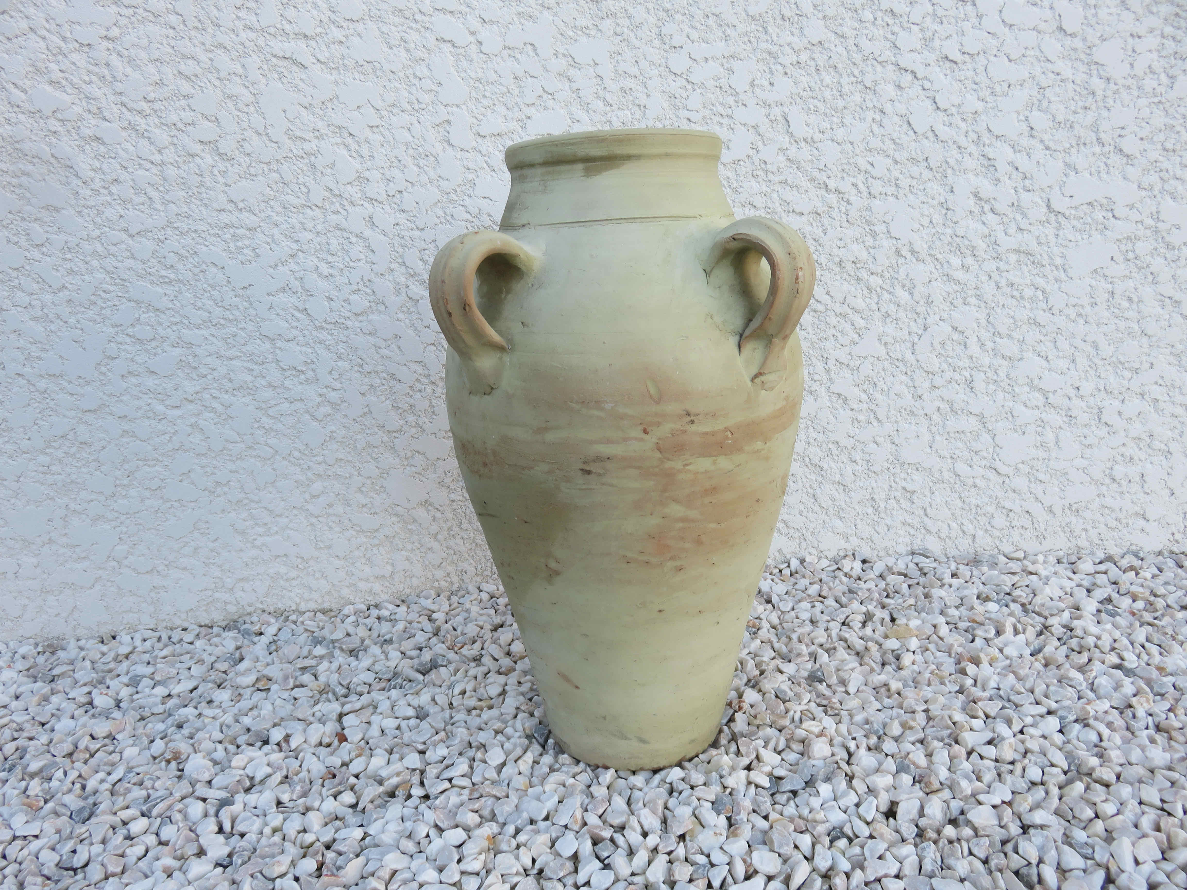 Terracotta potiche with 60s handles