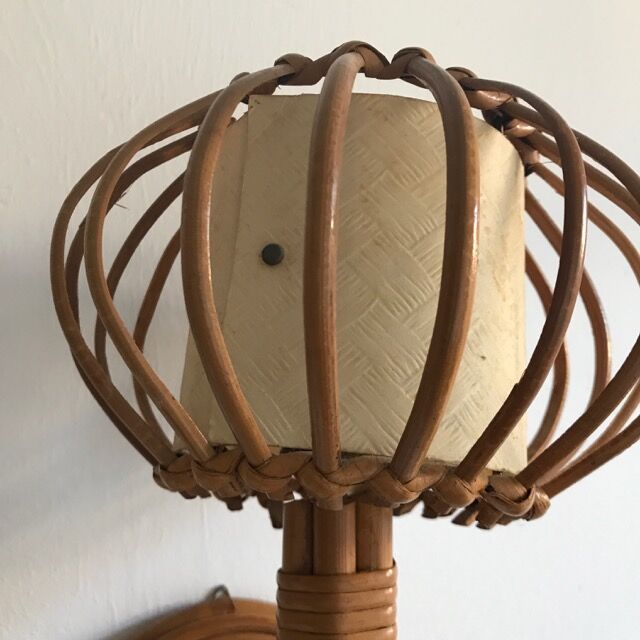 Pair of vintage rattan applies