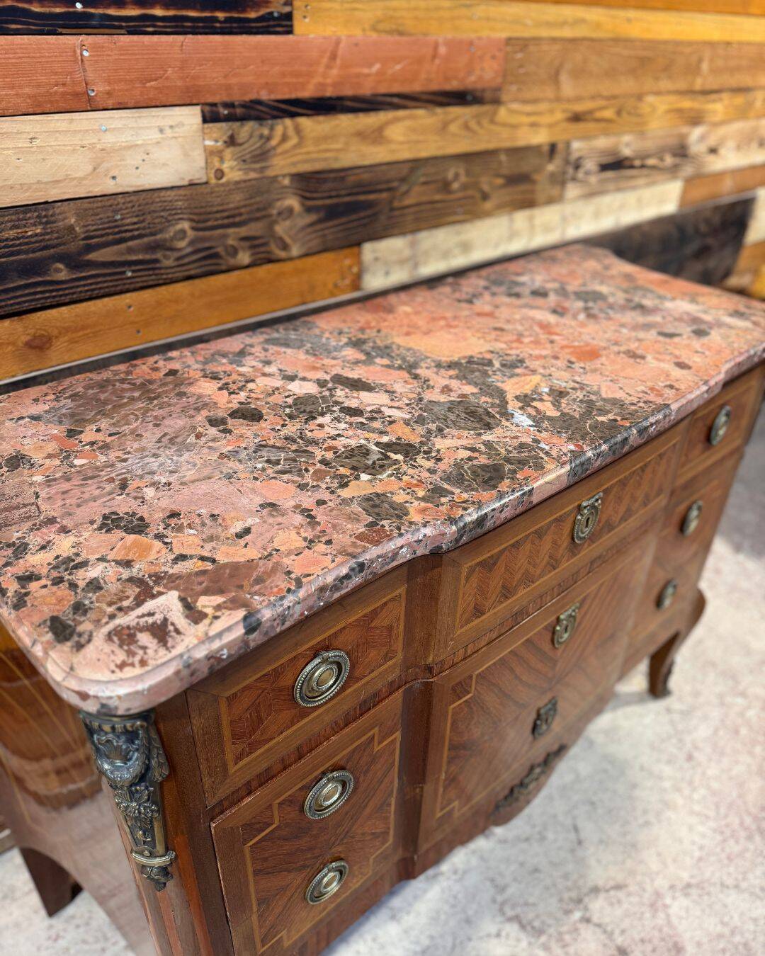 Transitional Louis XV / Louis XVI style chest of drawers