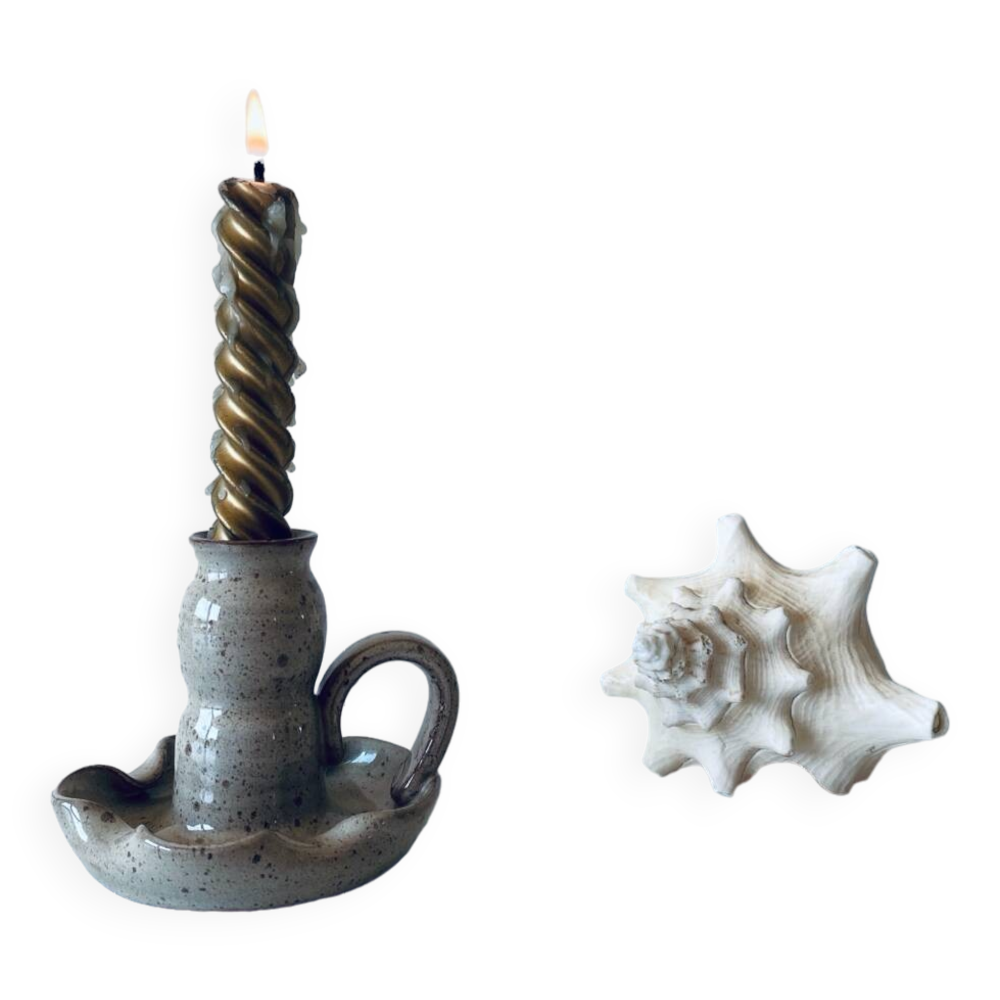 Ceramic candle holder signed Vallauris