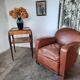 Fauteuil club en cuir , art deco