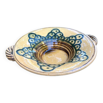 Vallauris vintage yellow ceramic dish