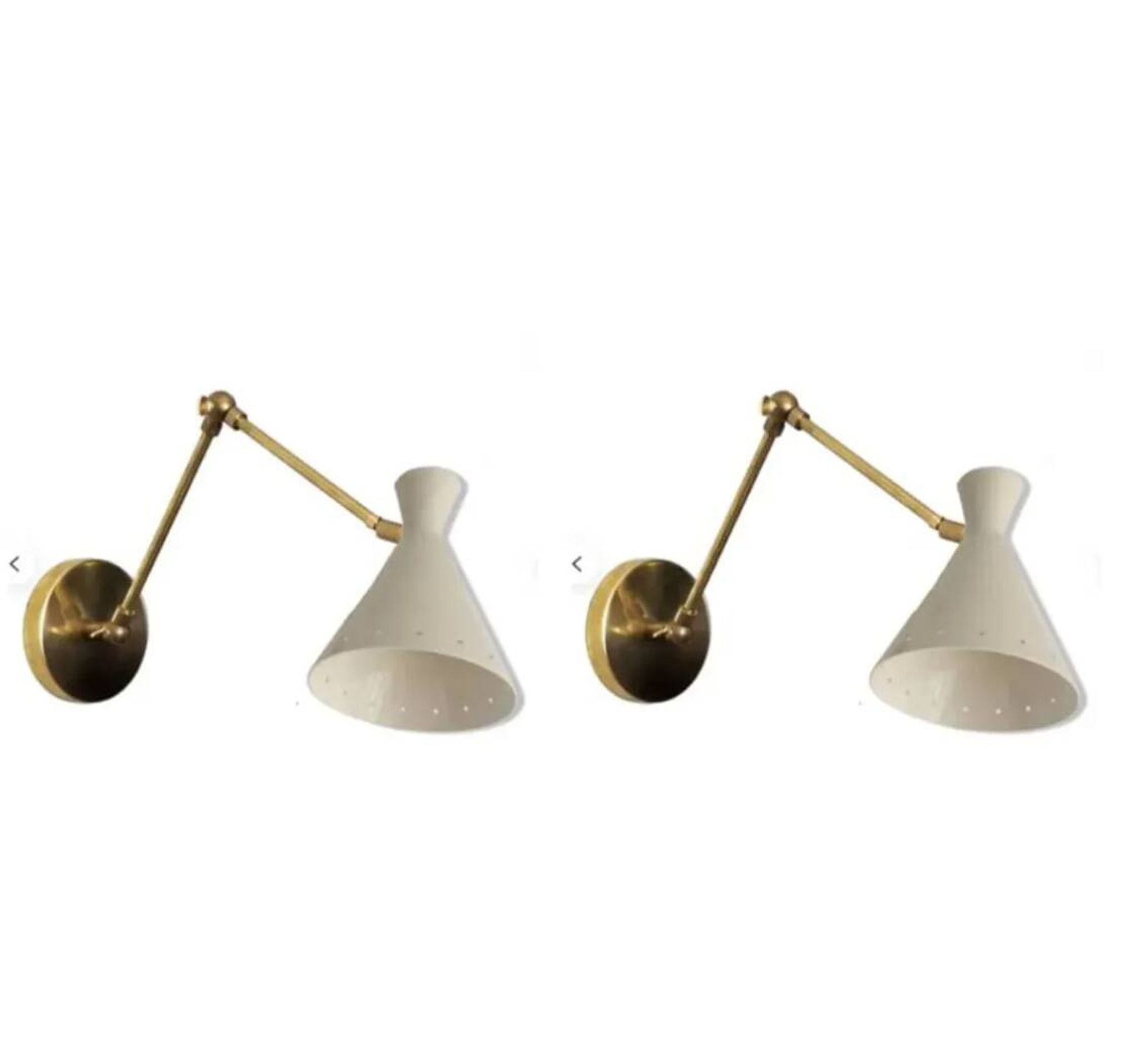 Pair of Italian wall sconces in the style of the 1950s.