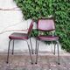 70s metal and imitation leather chairs