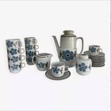 Vintage Bavaria coffee service – porcelain – blue flowers – 24 pieces – 70s