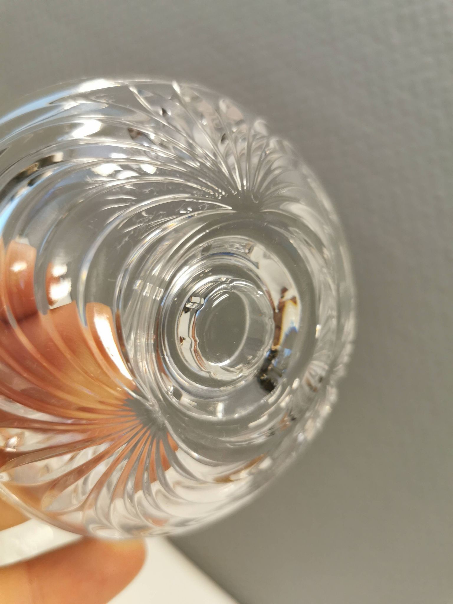 A set of beautiful rock crystal glass candle holders from Swedish Orrefors. Estimated 1970s.