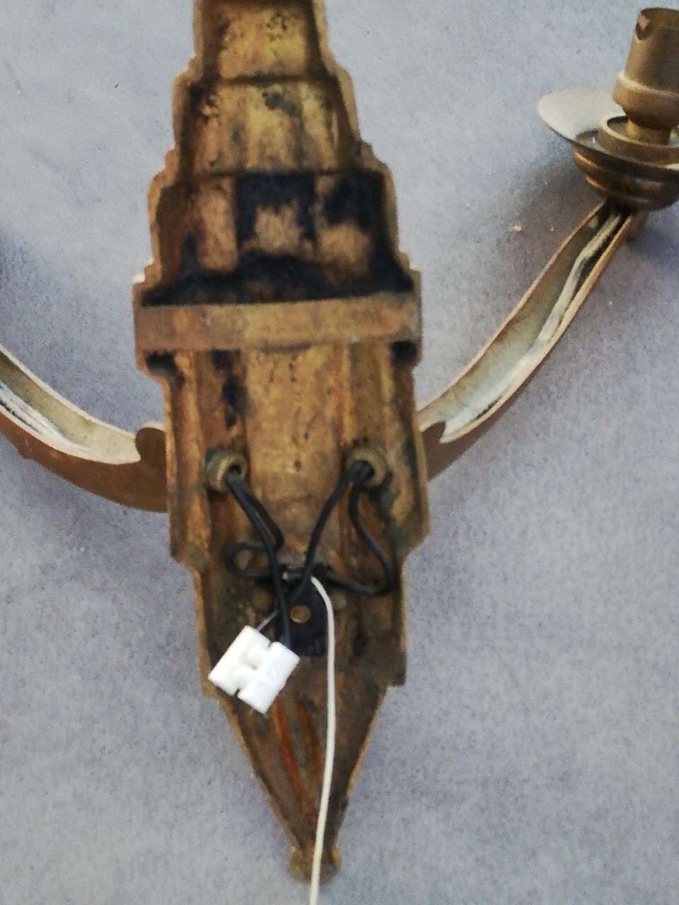 Art Deco wall lamp 30s in bronze