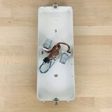 Holophane rectangular wall light in chiseled glass from the 60s