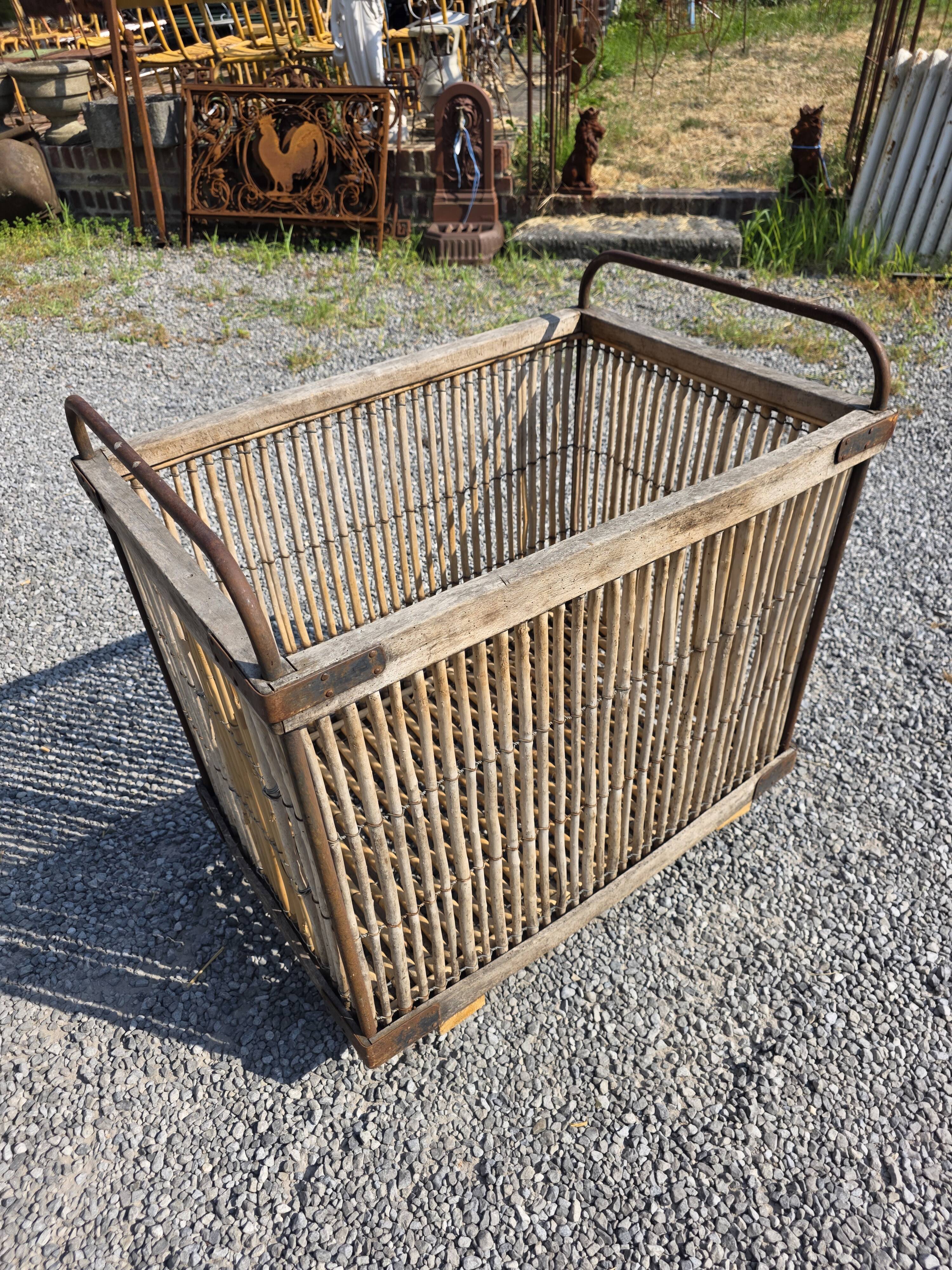Ancient bakery cart made of rattan.