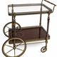 Bar drinks trolley in brass and wood by Maison Jansen