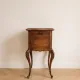 Table de chevet style Louis XV en bois et marbre