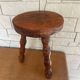 Tripod stool, pearl foot, solid wood, vintage