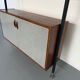 Wall shelf in wood, suspended furniture, French design from the 60s, vintage.