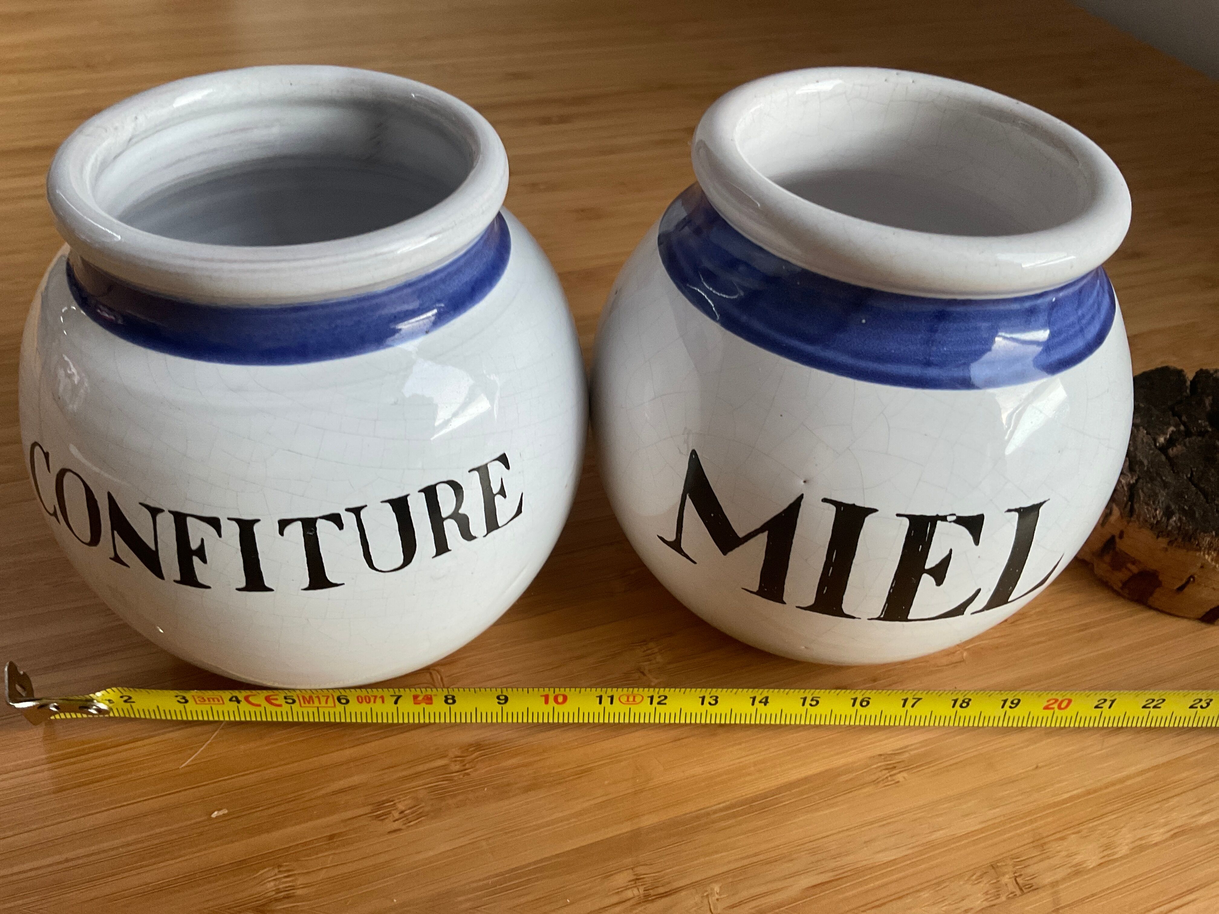 Ceramic spice jars, jam, honey