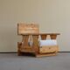 Mid century brutalist solid pine lounge chair with new upholstery, sweden, 1970s