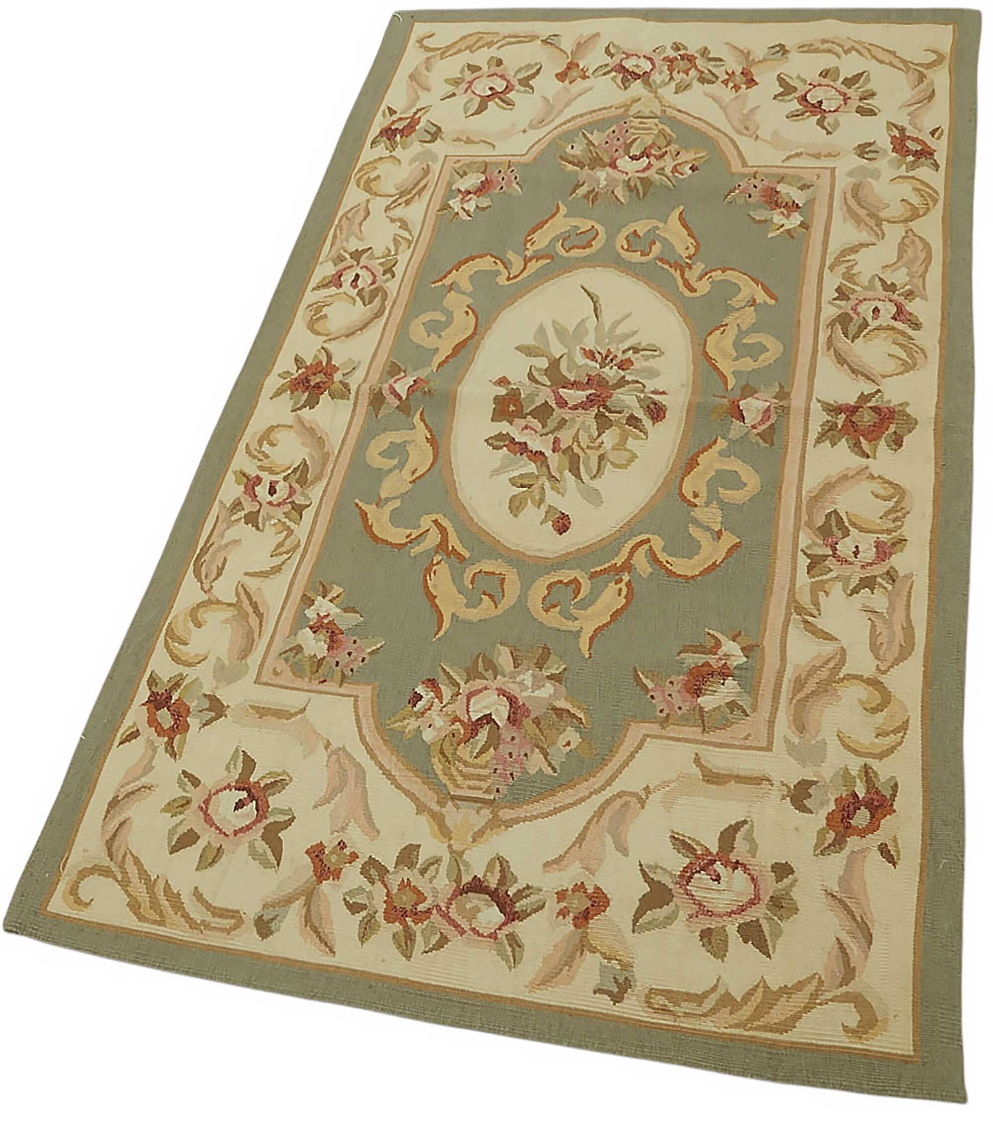 Handmade European Vintage Aubusson Kilim 71 cm x 143 cm