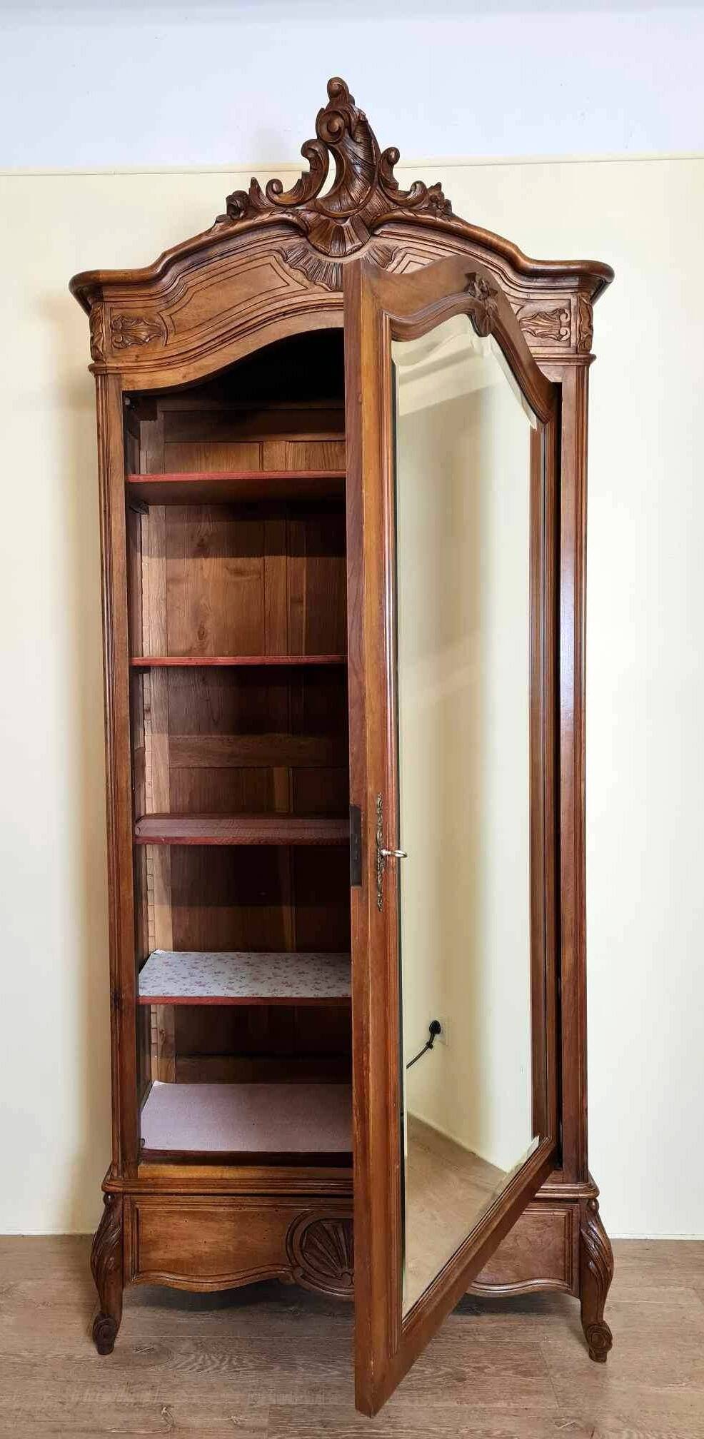 Armoire a glace style louis xv rocaille en noyer | Selency