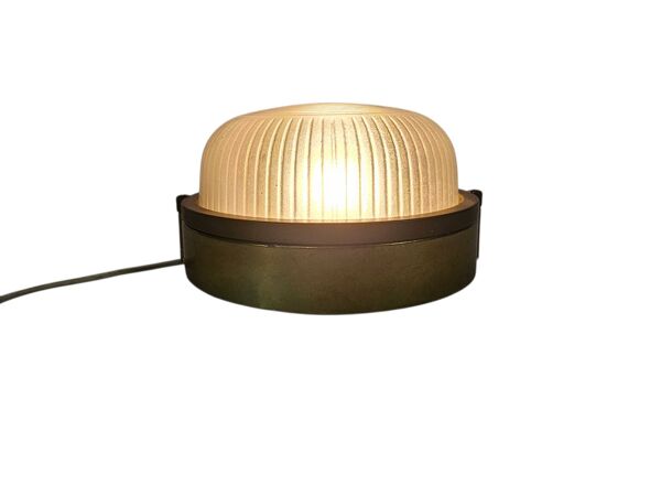 Lampe de navire - Lampe à œil de bœuf - laiton - verre - lampe murale - solide - années 80