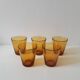 Set of 5 amber water glasses