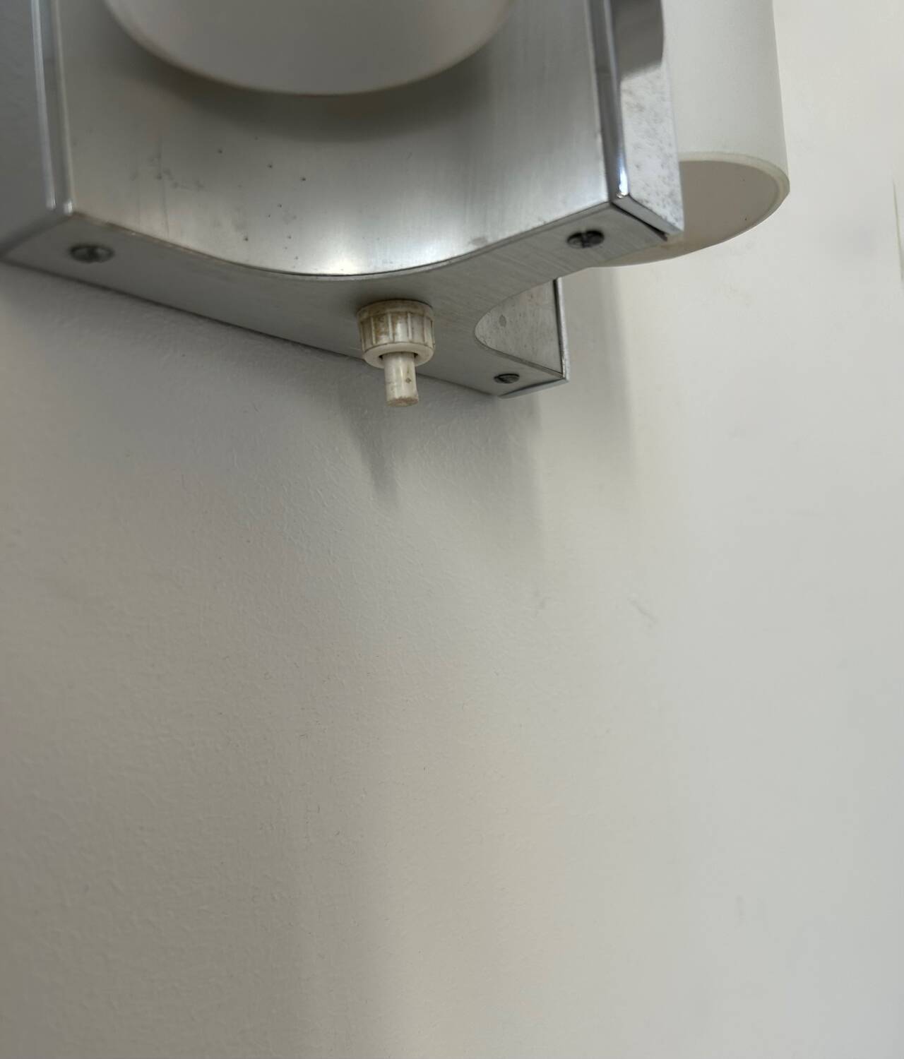 Vintage chrome and opaline metal wall light, Germany 1960