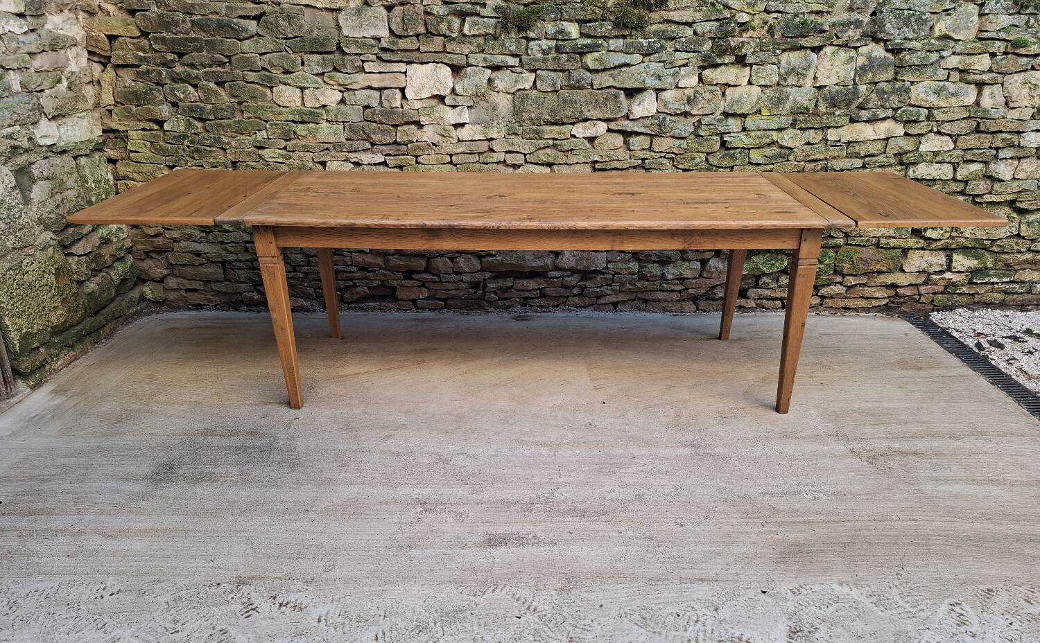 Table de ferme chêne 320 cm avec allonges 