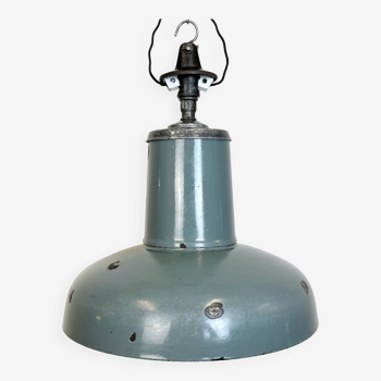Industrial Grey Enamel Pendant Lamp from Siemens, 1930s