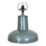 Industrial Grey Enamel Pendant Lamp from Siemens, 1930s
