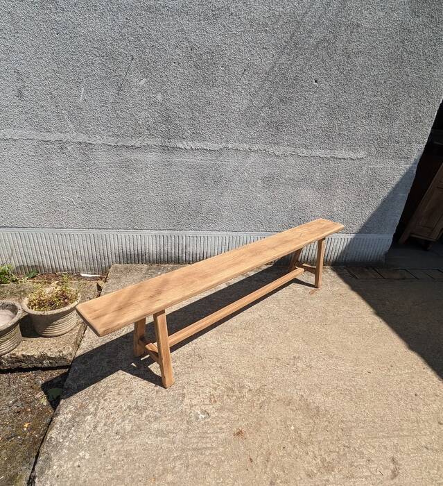 Solid oak farm bench