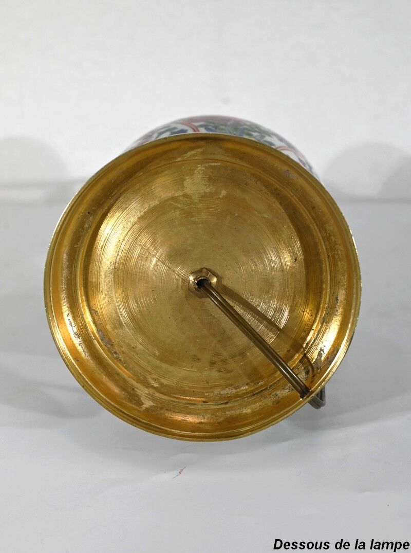 Porcelain lamp of china and brass – early twentieth century