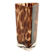 Large triangular glass vase