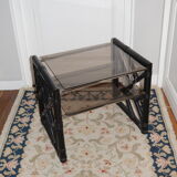 Table basse en rotin noir