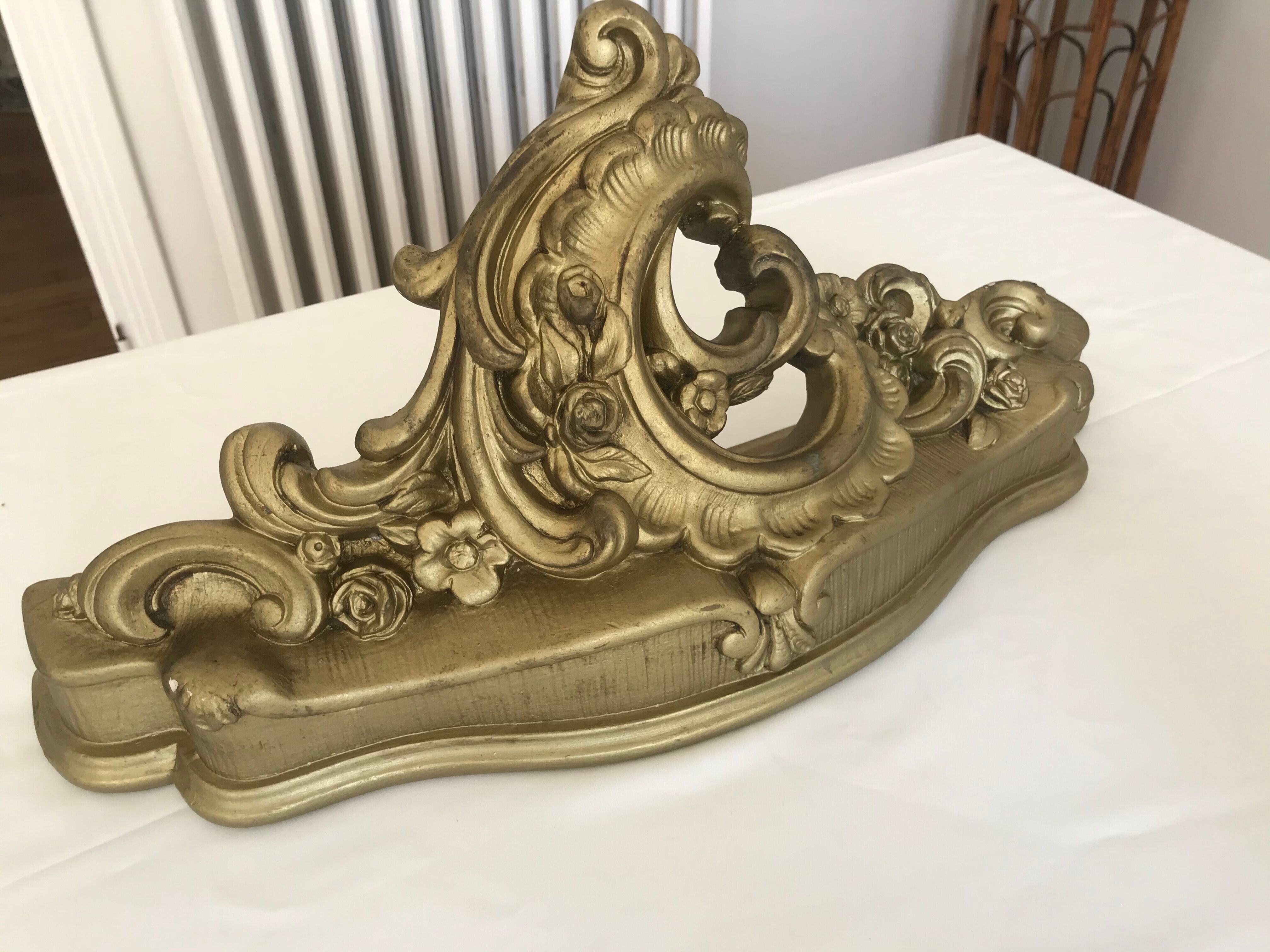 Gold plaster wall shelf