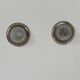 Pair of vintage wall lights, brass and pressed moulded glass, France, 1960.