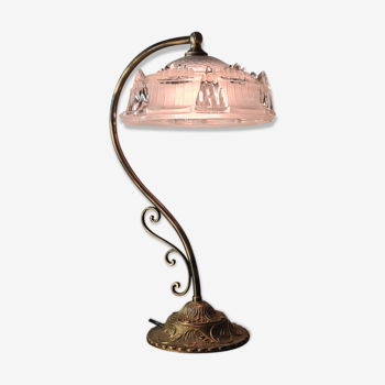 Lampe en bronze et laiton style Ezan Art Déco, 1920