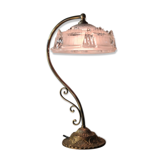 Lampe en bronze et laiton style Ezan Art Déco, 1920
