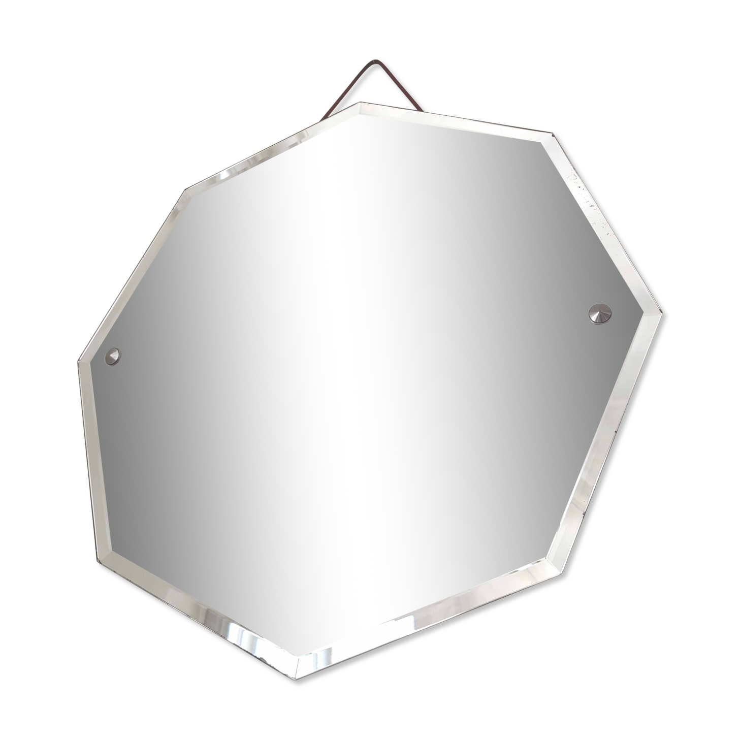 Octagonal mirror beveled Art Deco