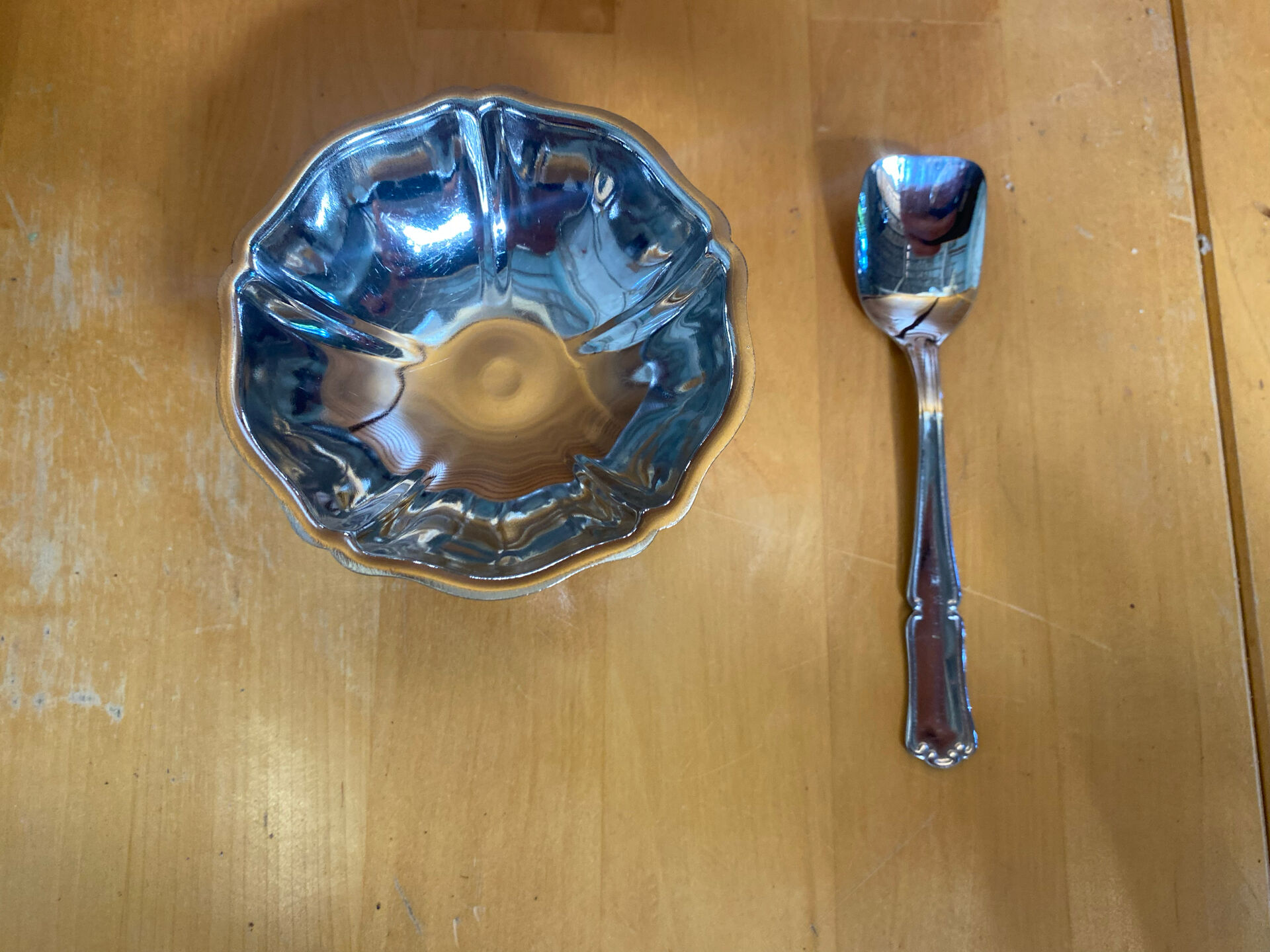Ice Cream Service GUY DEGRENNE Tray + 6 Bowls + 6 Vintage Spoons