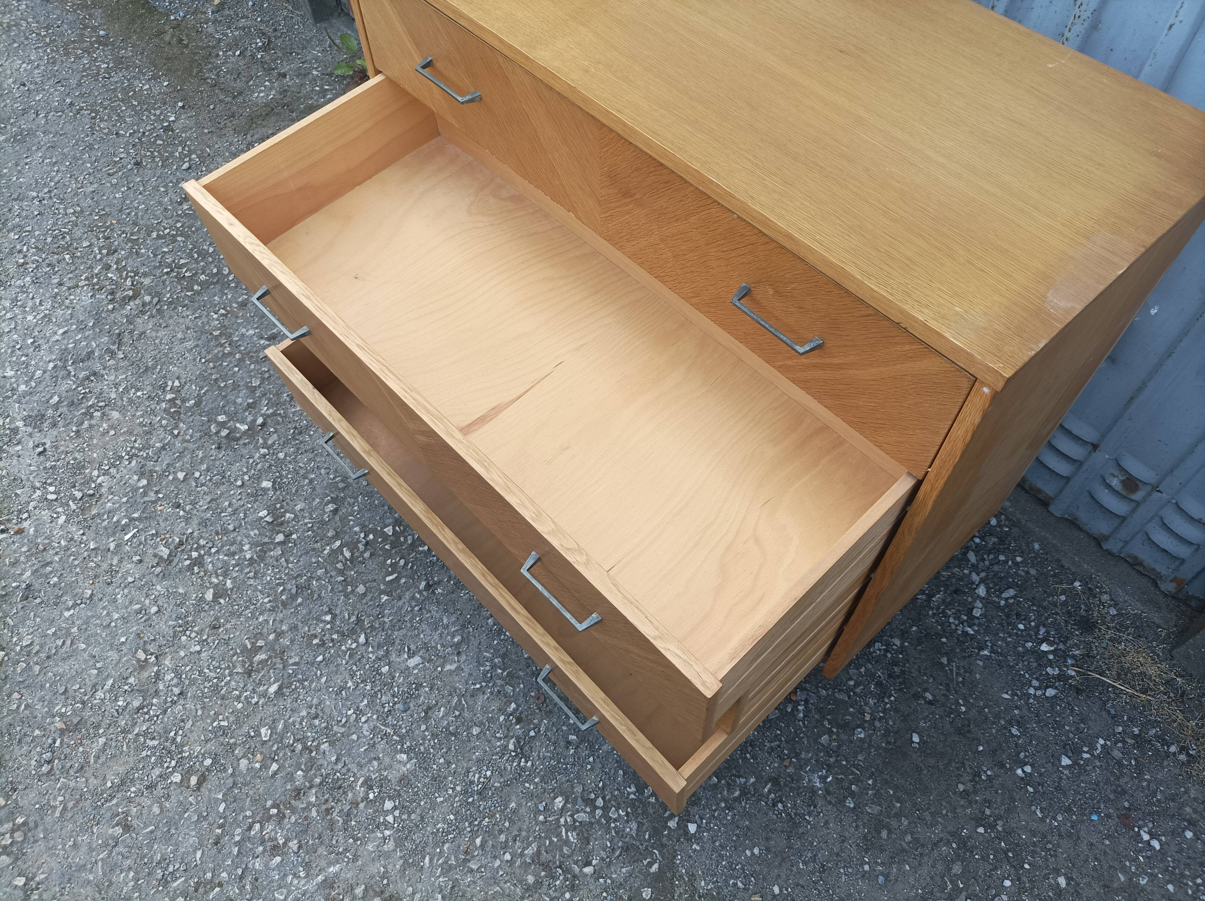 Commode furniture sideboard light wood 4 drawers Scandinavian vintage