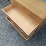 Commode furniture sideboard light wood 4 drawers Scandinavian vintage