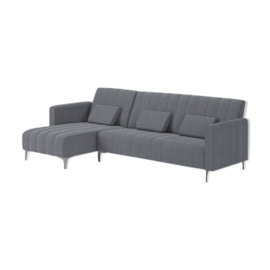 Canapé d'angle réversible convertible en lit gris