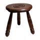 Tripod stool solid wood turned vintage