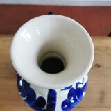 Baluster vase in painted ceramic decoration flowers