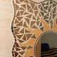 Vintage mosaic mirror sun motif - Unique piece from Italy, 1970s - Beautiful details, very decorative, bohemian style, gift idea.